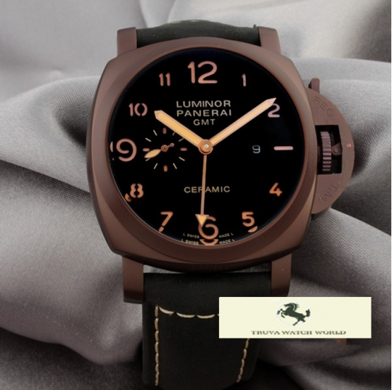 HK1065 PANERAİ LUMİNOR GMT CERAMİC BORDO KASA OTOMATİK